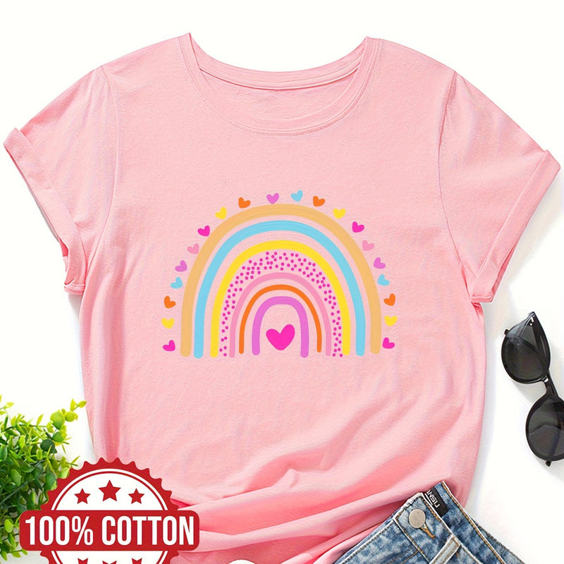 Women’s Rainbow and Love Print T-shirt.