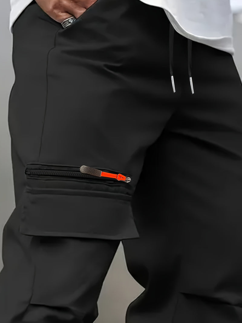 Men's Casual Cargo Pants with Multiple Pockets.