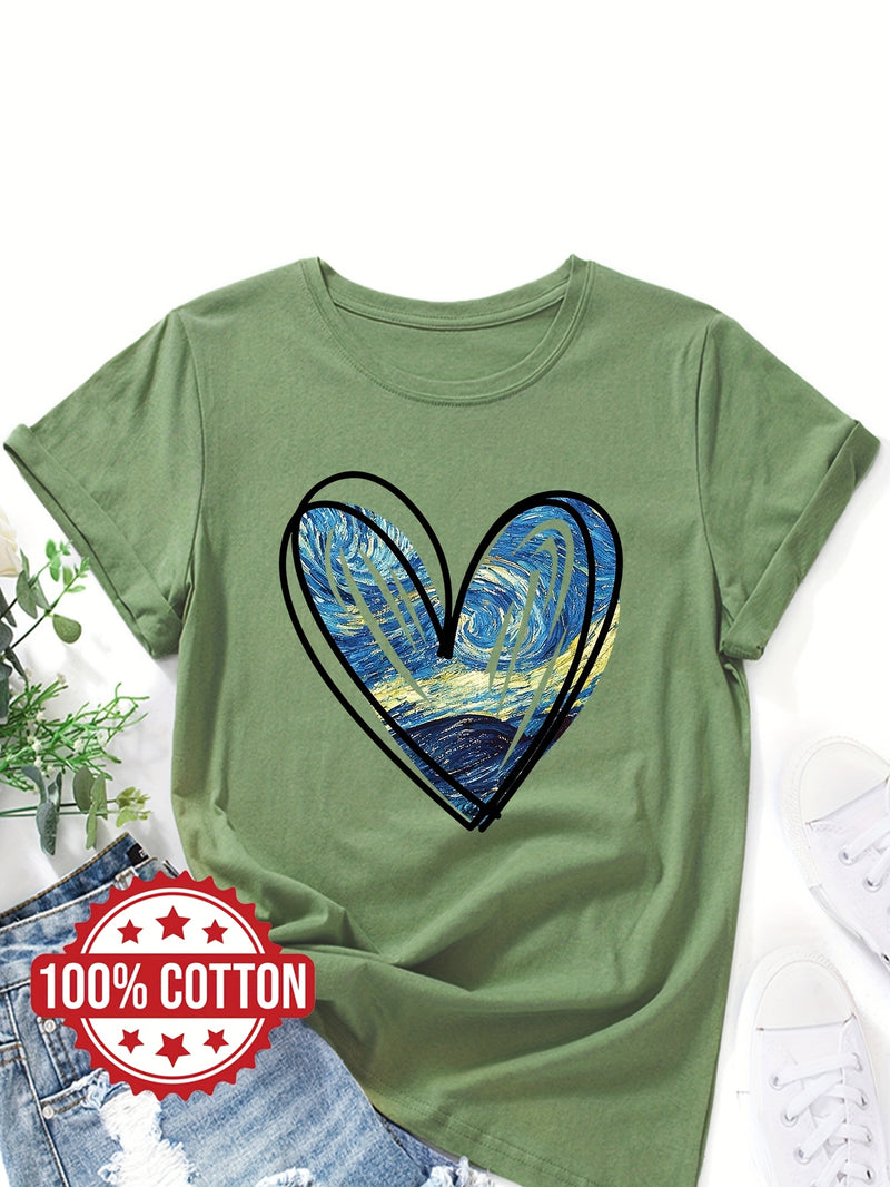 Women's "Starry Sky Love" Graphic T-Shirt.