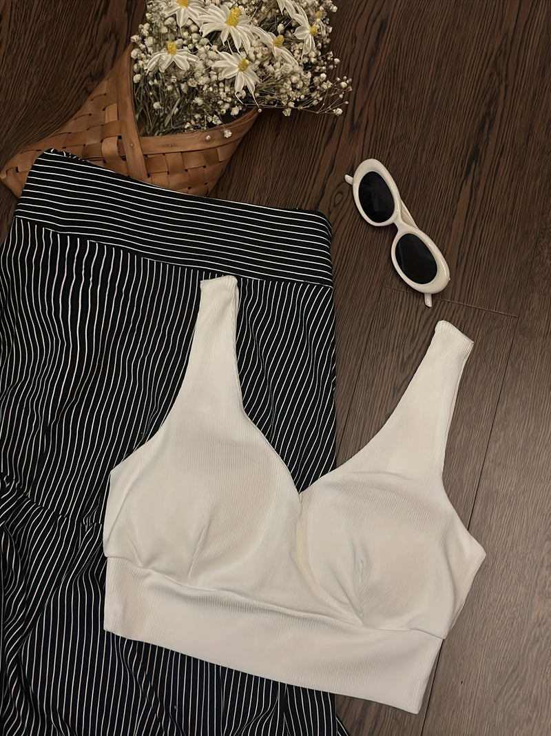 Women’s Strappy Tank Top + High-waisted Pleated Loose Tiered Cake Skirt.