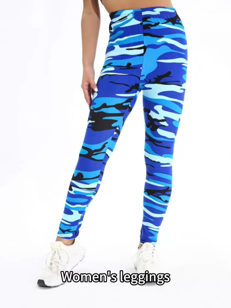 3 Pack Autumn Winter Women's Cropped Leggings Camouflage Series.