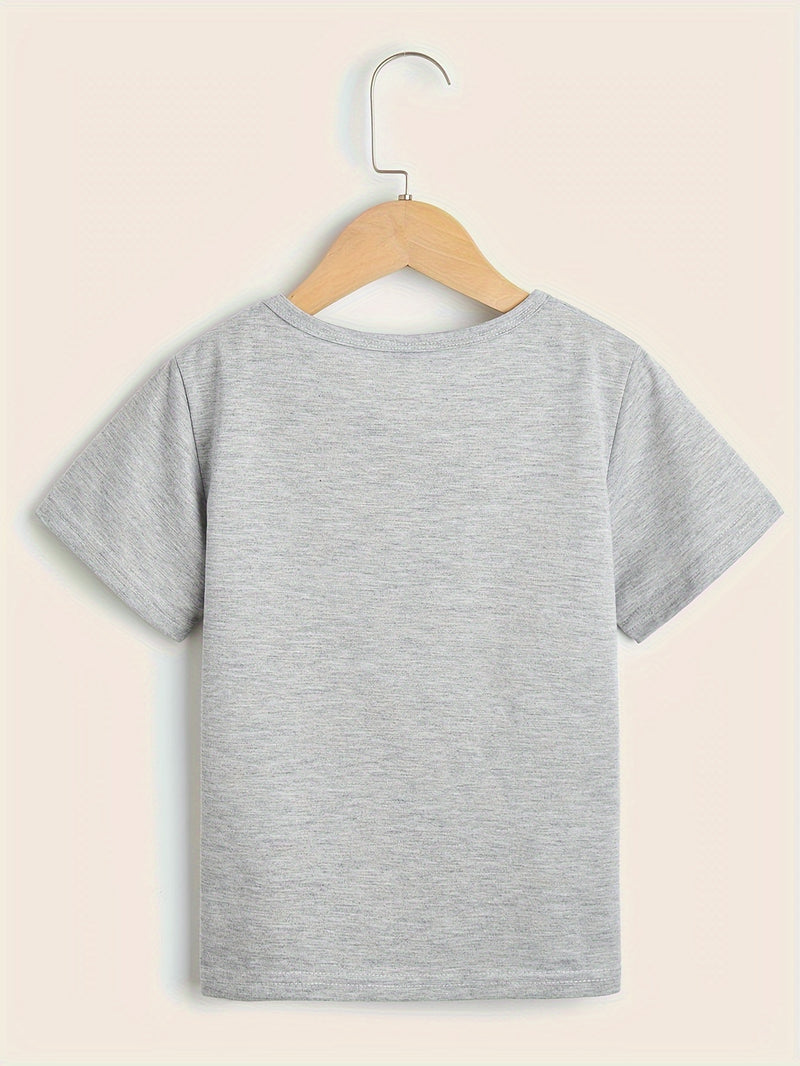 OMA's GIRL Print Tee Girls' Casual & Trendy Crew Neck Short Sleeve.