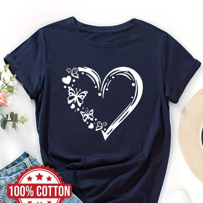 Women's "Love and Butterflies" Graphic T-Shirt.