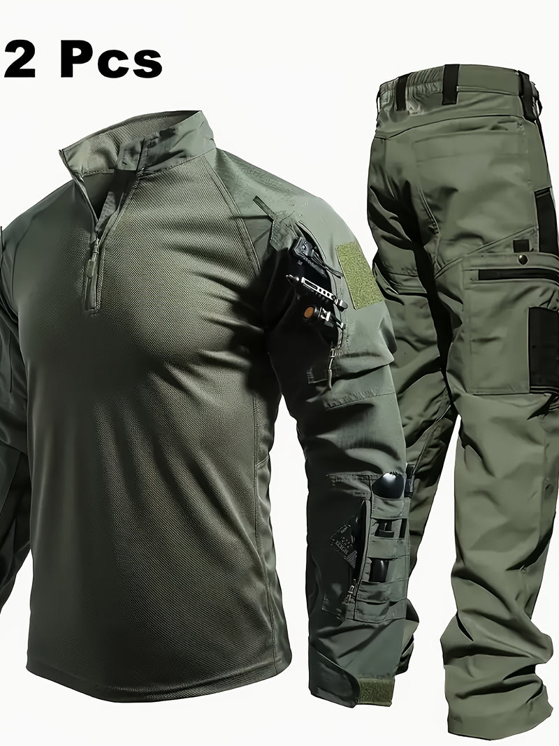 Men's Outdoor Sports Leisure Outfit Consisting of a Long-Sleeve Top And Pants.