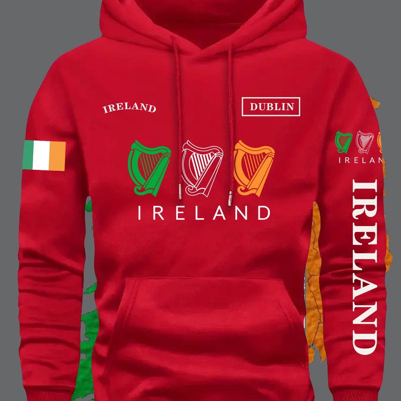Men's Brown Ireland Flag Graphic Hoodie.