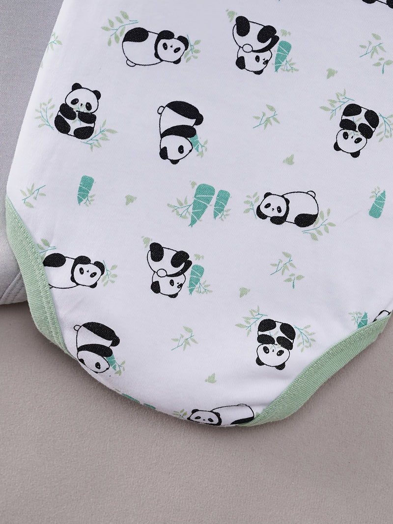 Baby Boy Cartoon Panda Giraffe Elephant Print.