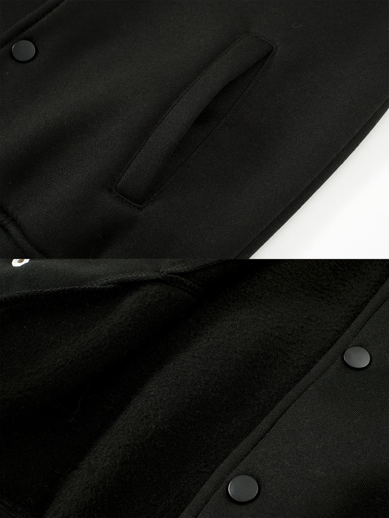 2pcs Boys  Winter Warm Letter 'A' Print Baseball Jacket & Pants Suit.