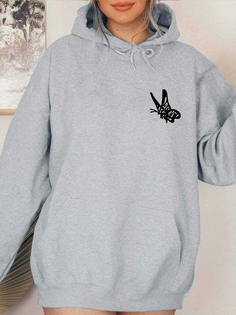Women's Stylish Casual Creative Butterfly Print Hoodie.