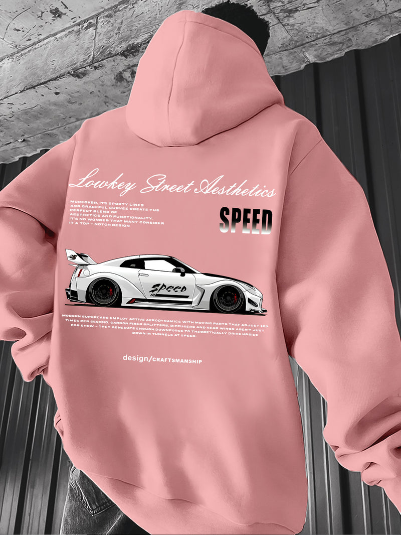 Racing Style,  Element Pattern Print Men's Hoodie.