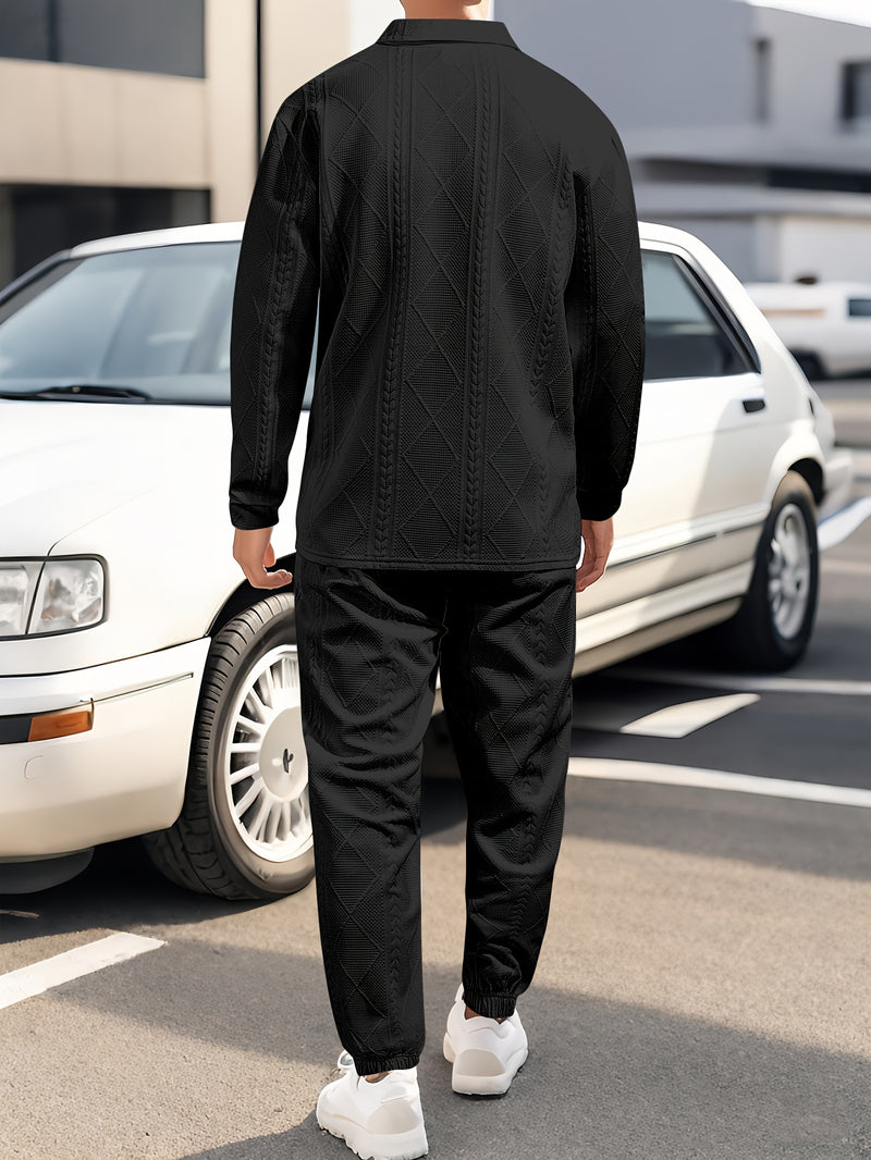 Two Pieces, Men's Autumn And Winter Casual Outfit.