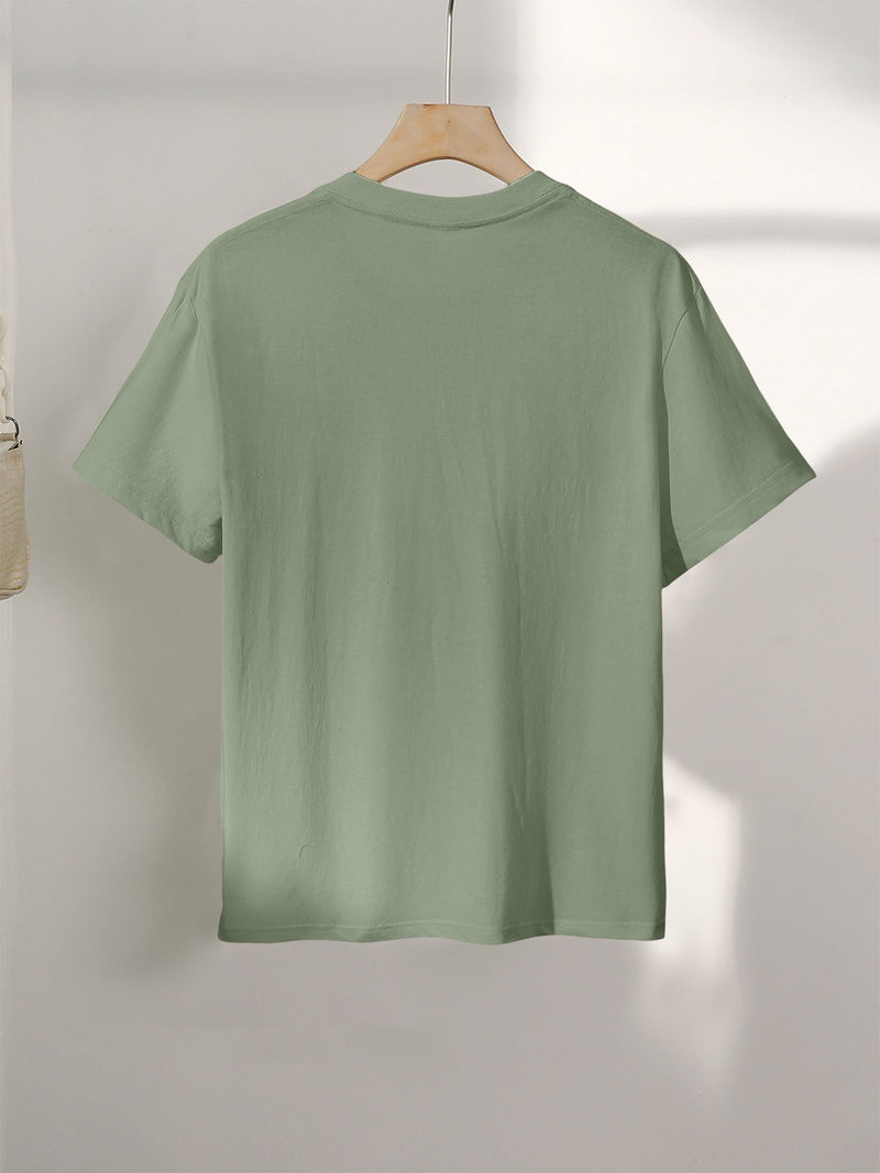 Women’s T-Shirt with Mushroom And Leaf Prints.