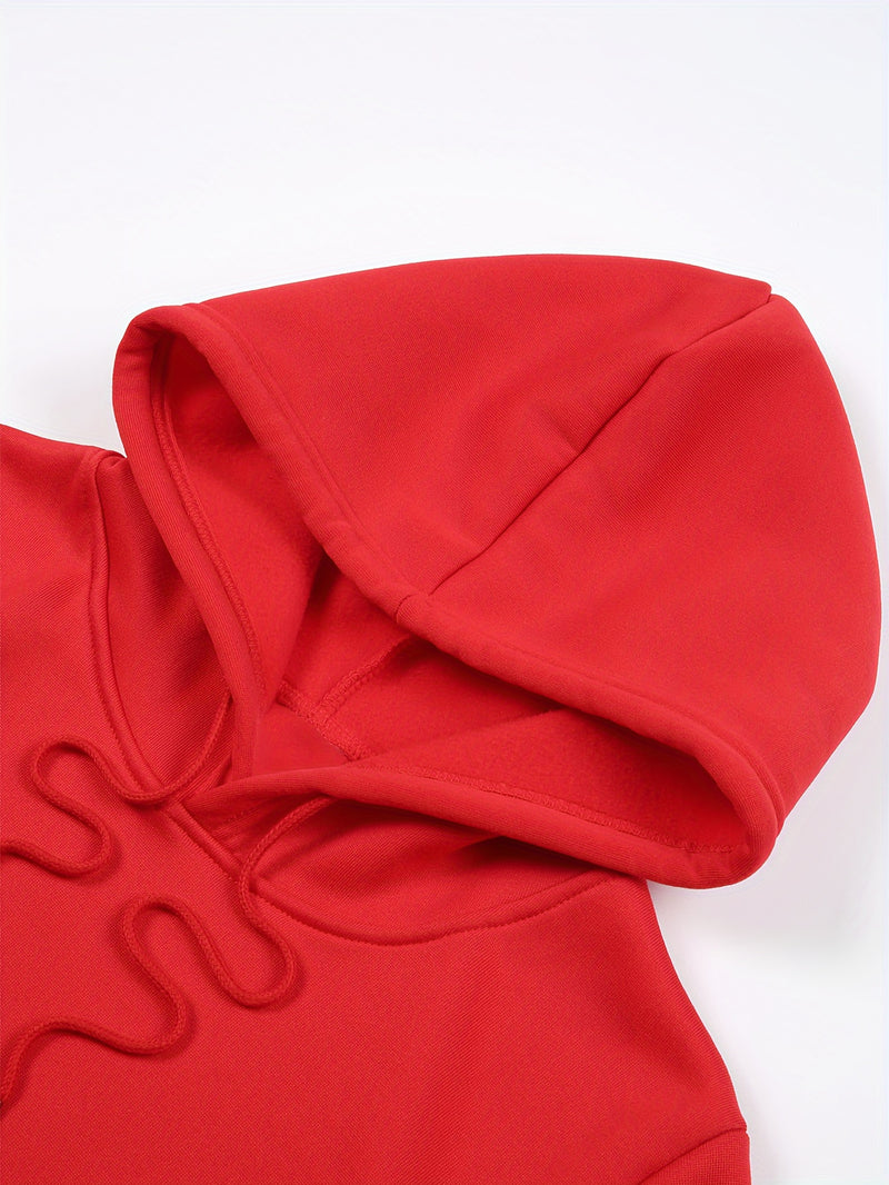 Men's Autumn/Winter Compass Print Hooded Sweatshirt.