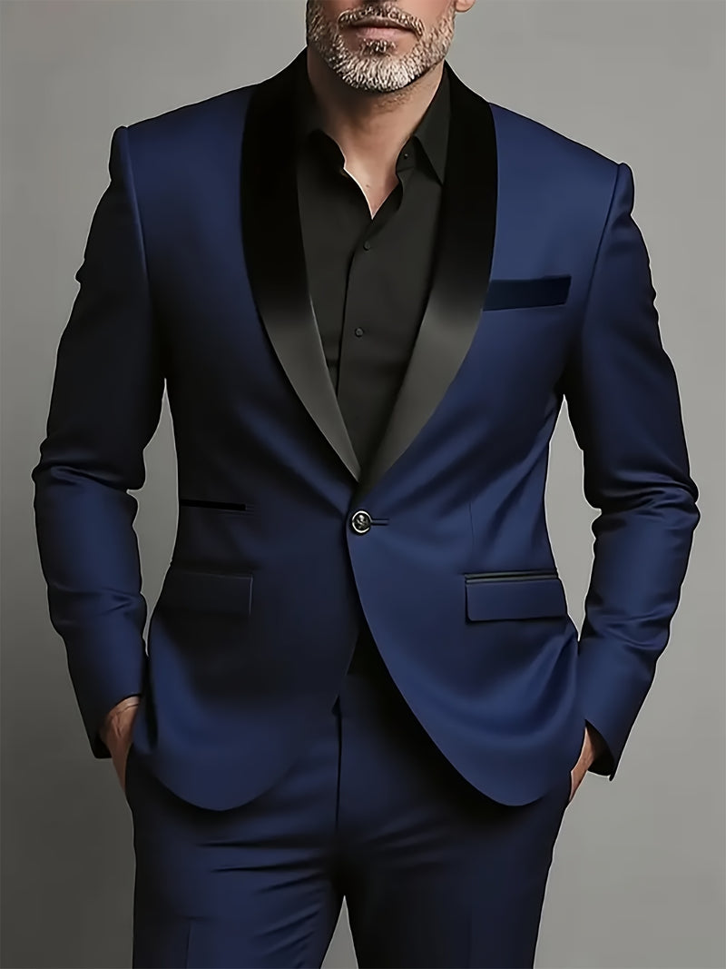 Men'S Premium Two-Piece Suit, Plus-Size Suit Set with Pants.