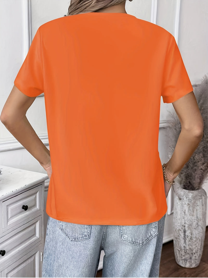 Women's V-Neck Short Sleeve T-Shirt.