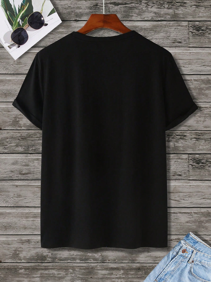 4 pcs  Men's Trendy Solid Color T-Shirts.