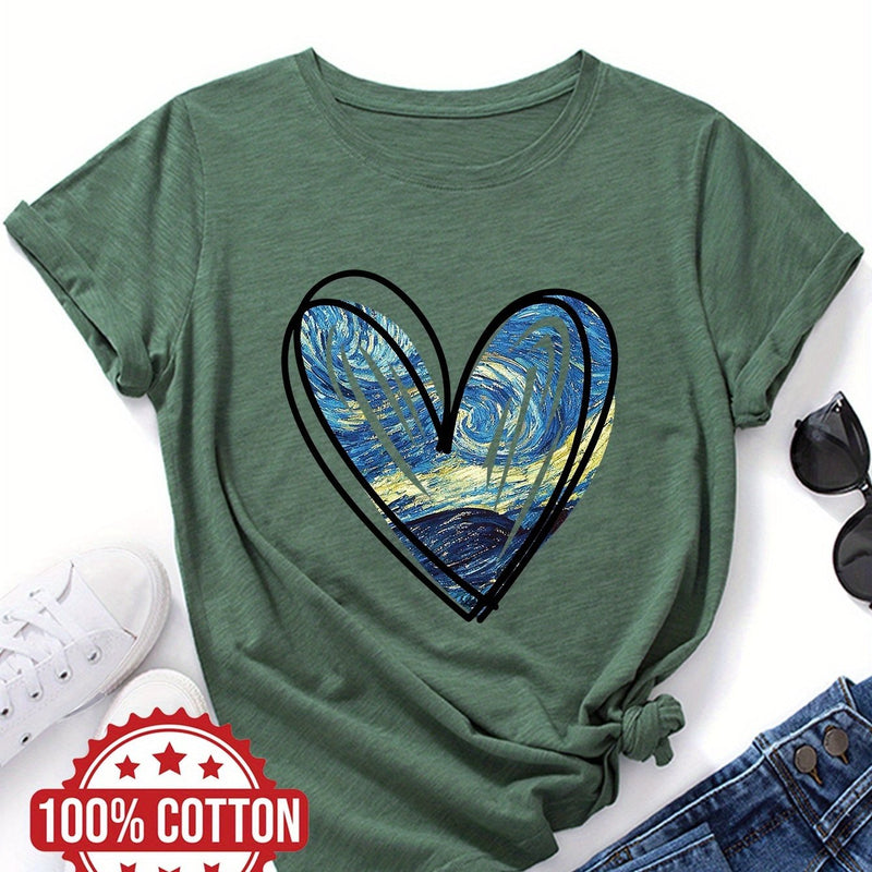 Women's "Starry Sky Love" Graphic T-Shirt.