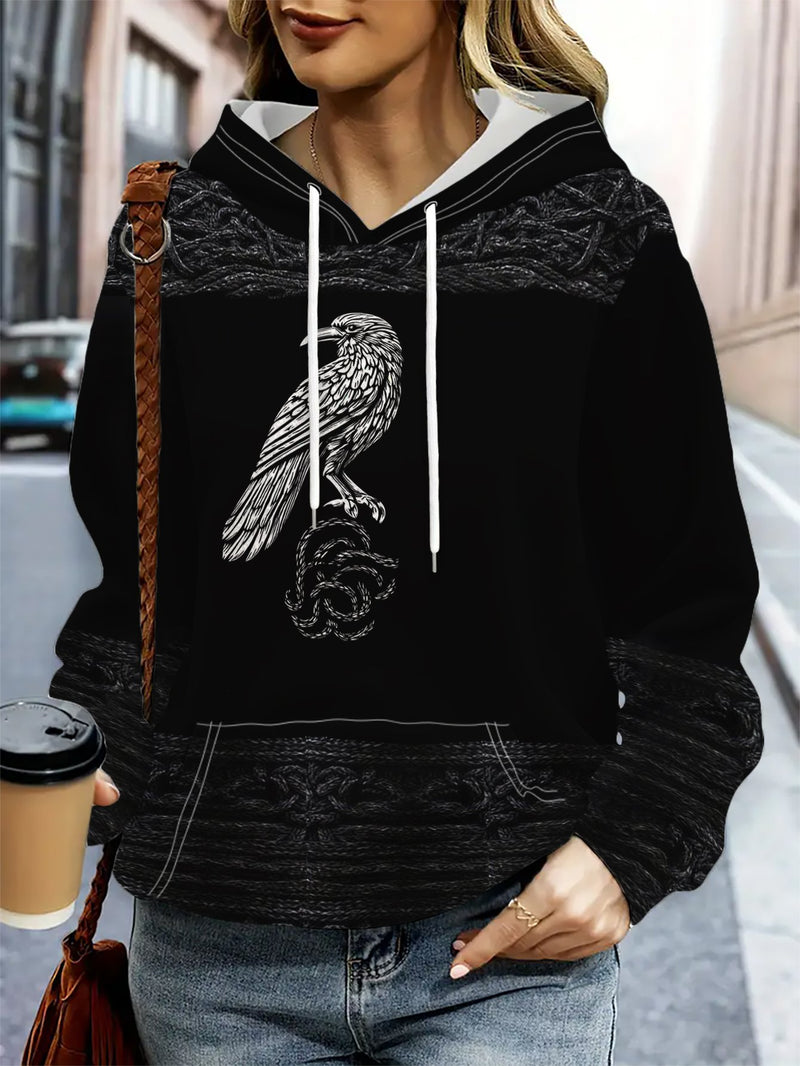 Women's Casual Hoodie with Silver Thread.