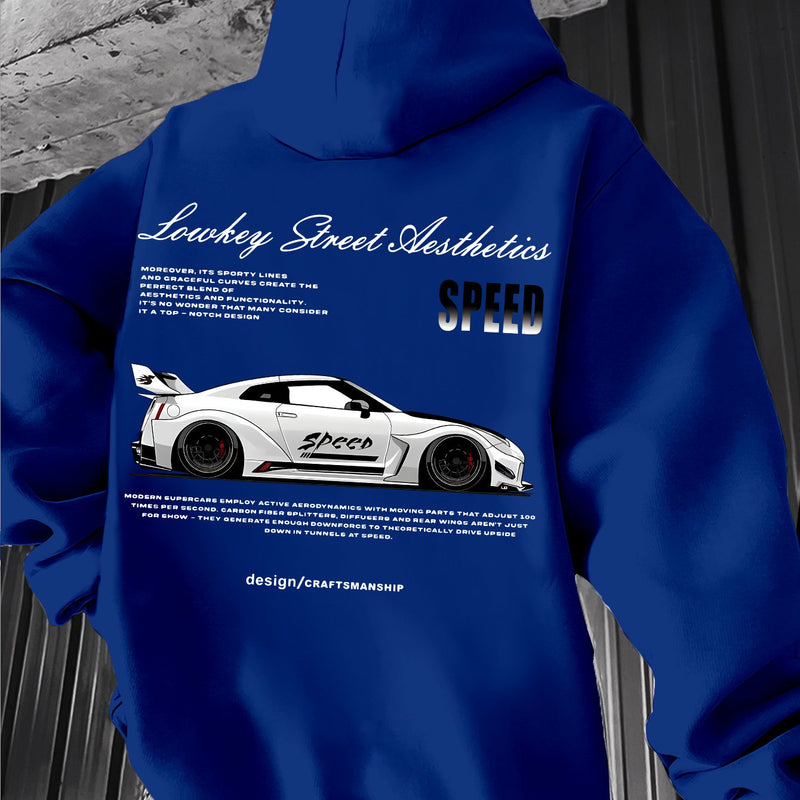 Racing Style,  Element Pattern Print Men's Hoodie.