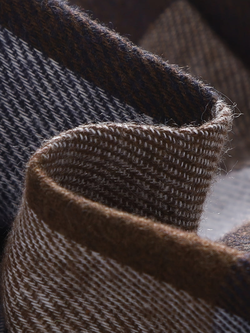 2pcs Boys Cotton Plaid Lapel Collar Button-Front Lapel Shirt & Pocket Pants.