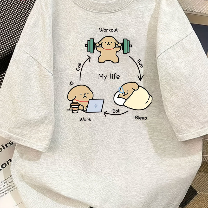 Women’s Trendy Summer Loose-Fitting Round-Neck T-Shirt.