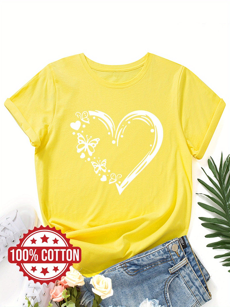 Women's "Love and Butterflies" Graphic T-Shirt.