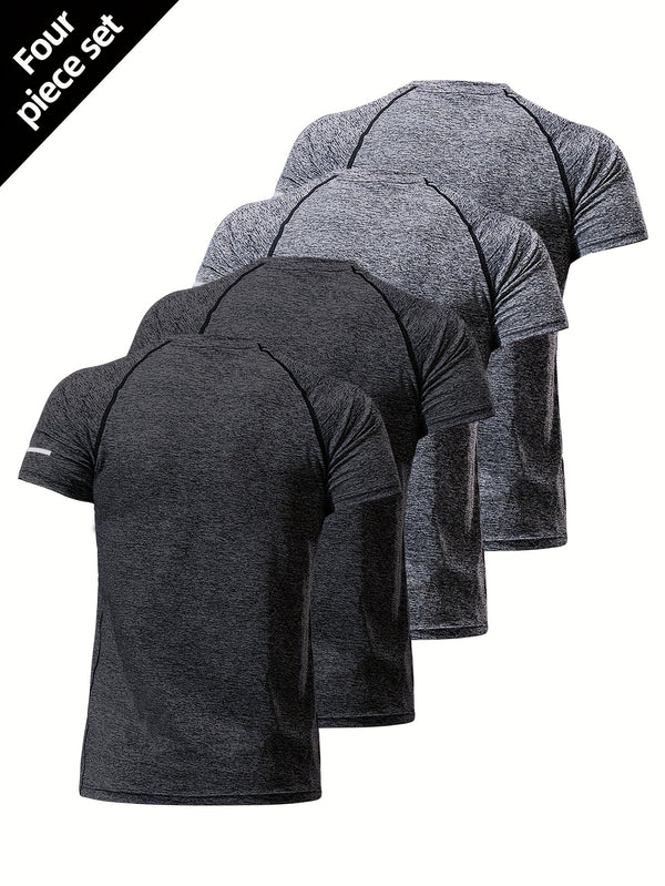 Men's 4pcs Set of Summer Sports T-Shirts.