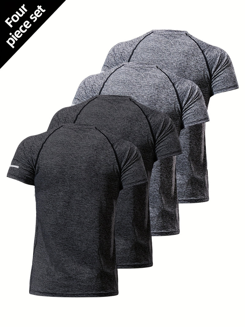 Men's 4pcs Set of Summer Sports T-Shirts.