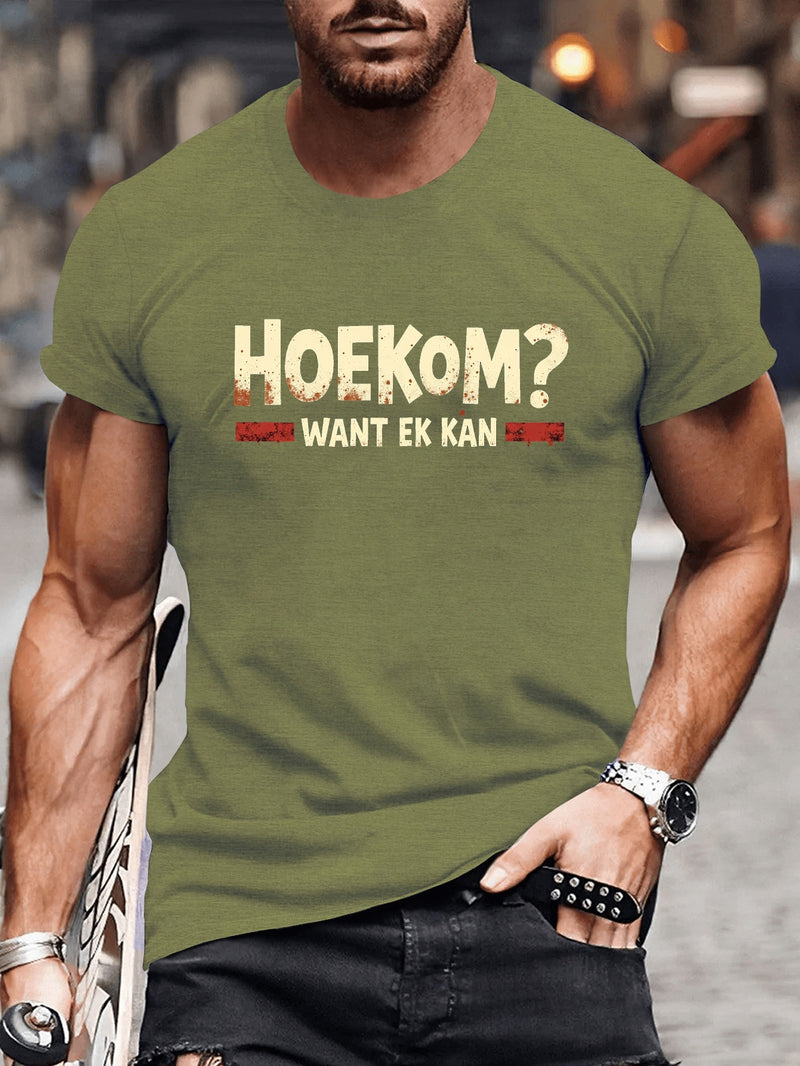Men's Round Crew Neck Short Sleeve Tee, Casual T-Shirt.