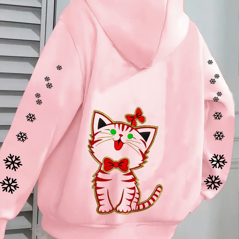Women’s Kitten Butterfly Cat Paw Print Hoodie.