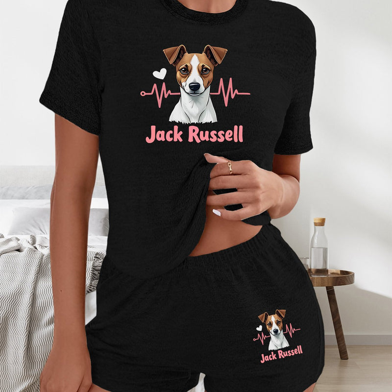 Women's Casual Graphic Print T-Shirt and Shorts.