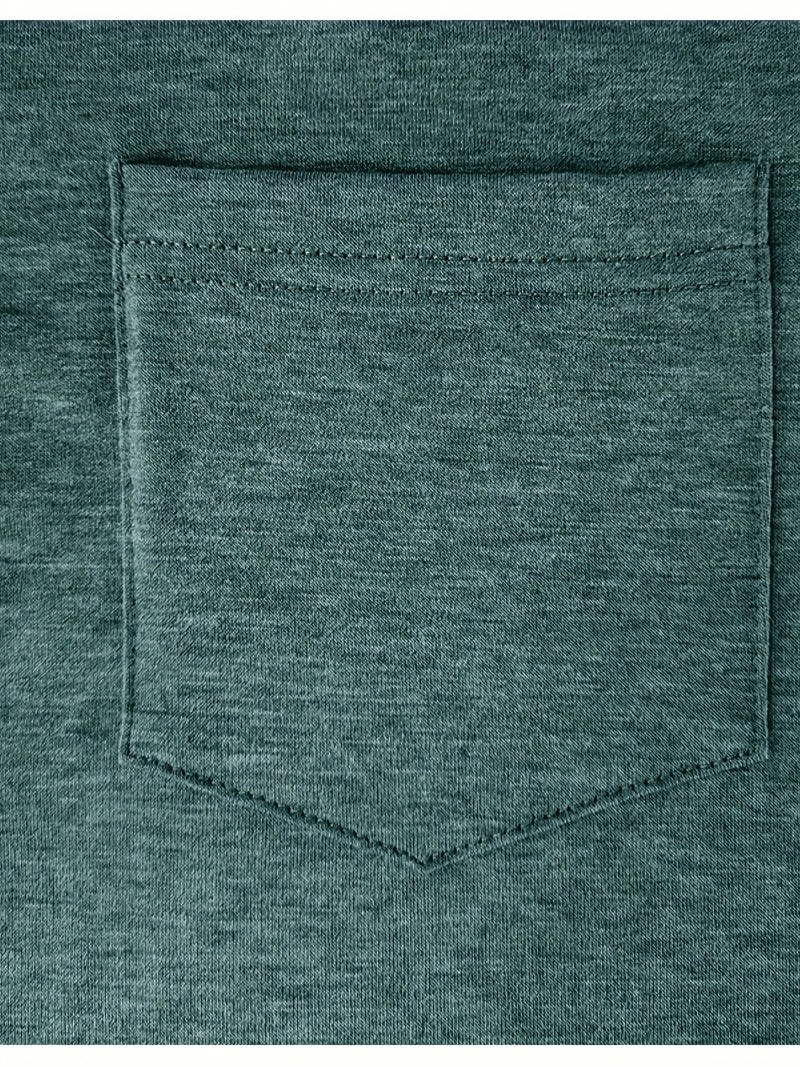 Men's Plaid Collar Pocket T-shirt.