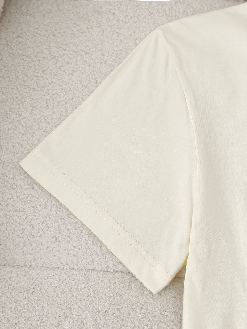 Women’s Graphic Print T-shirt, Short Sleeve Crew Neck Casual.