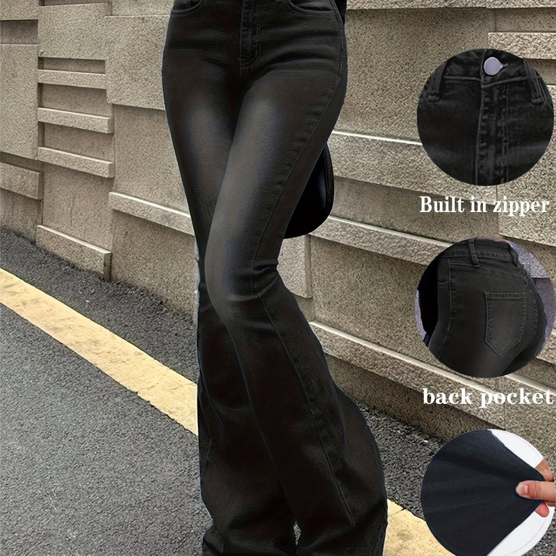 Women's High-Stretch Retro Flare Jeans.