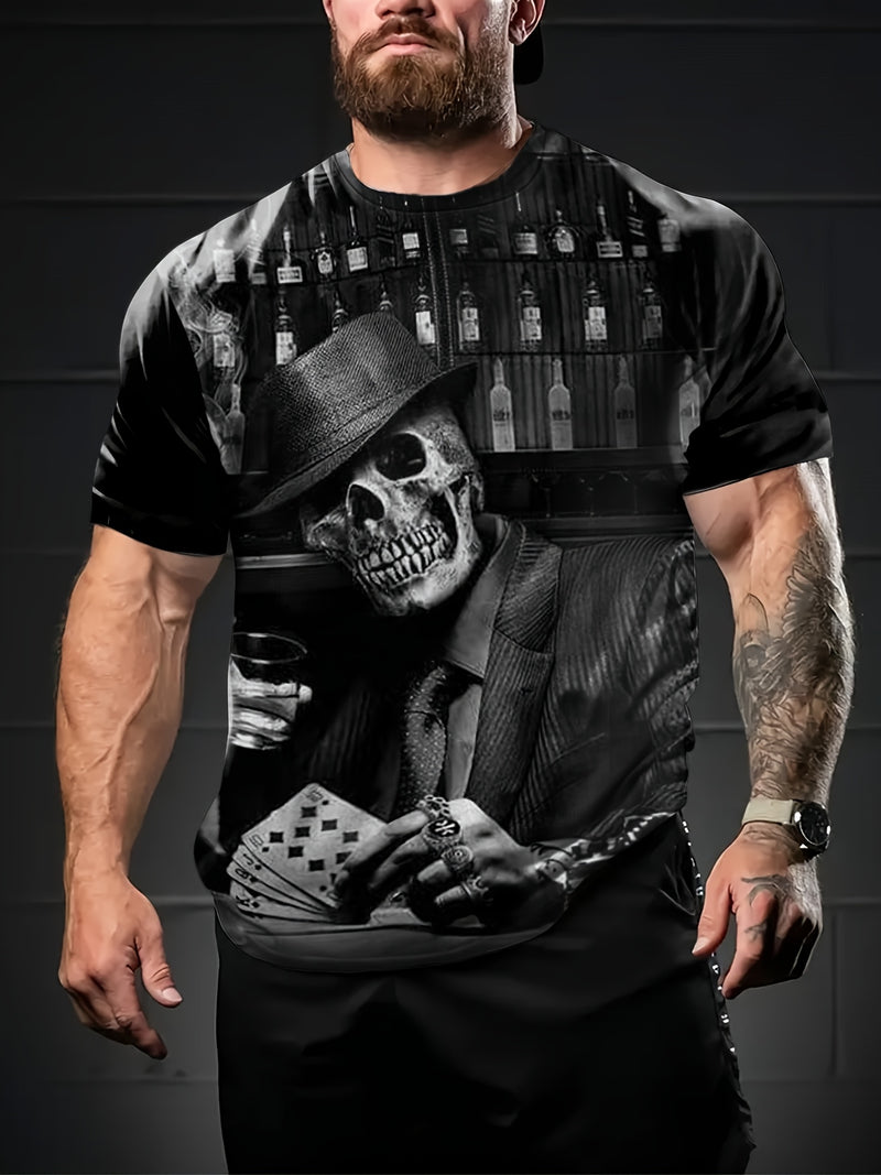 Blind Box Set of 5 Men's 3D Skull Halloween Print Random T-Shirts.