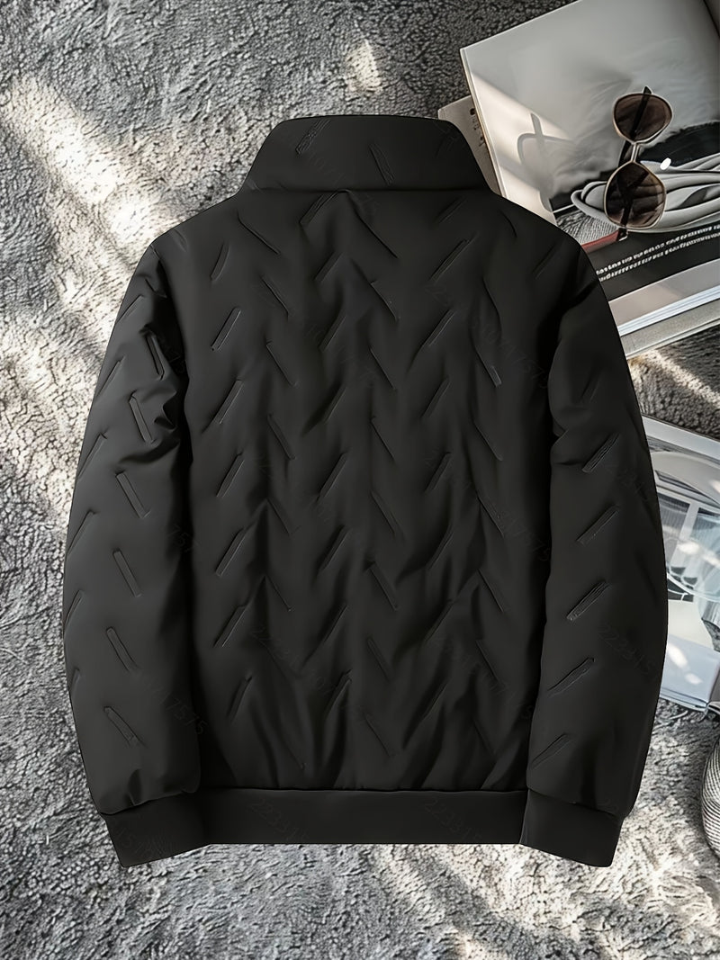 Black Autumn and Winter Velvet Casual Men's Jacket.