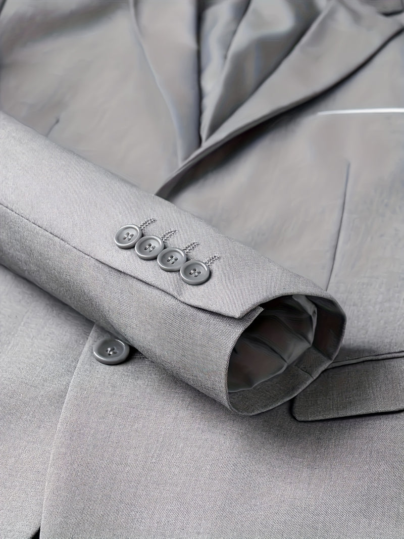 Men's 2pcs Suit Set, Blazer + Trousers, Stylish and Elegant Attire.