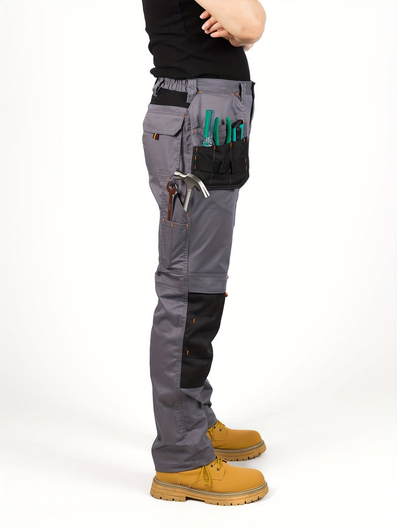 Men's Elastic Cargo Pants with Multiple Pockets, All-Season Style.
