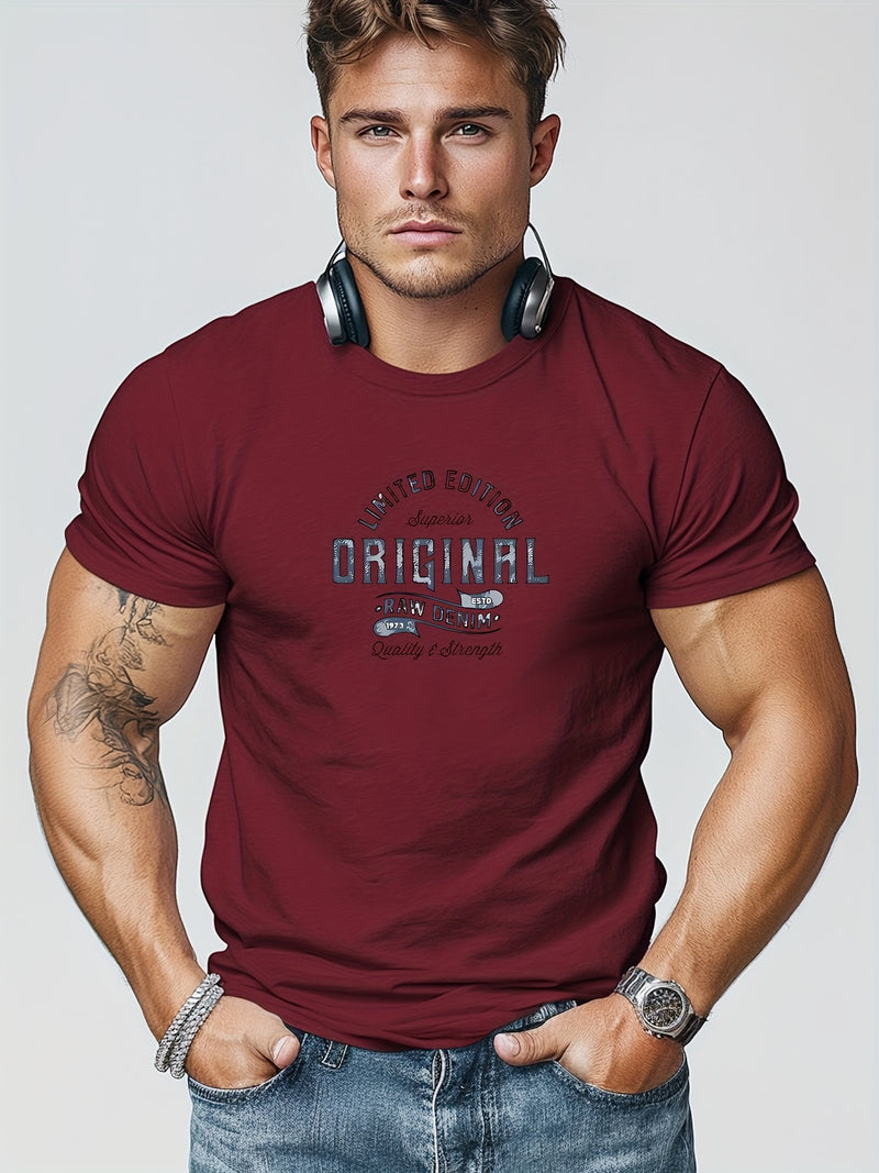 Men's Solid Color Short Sleeve T-Shirt.