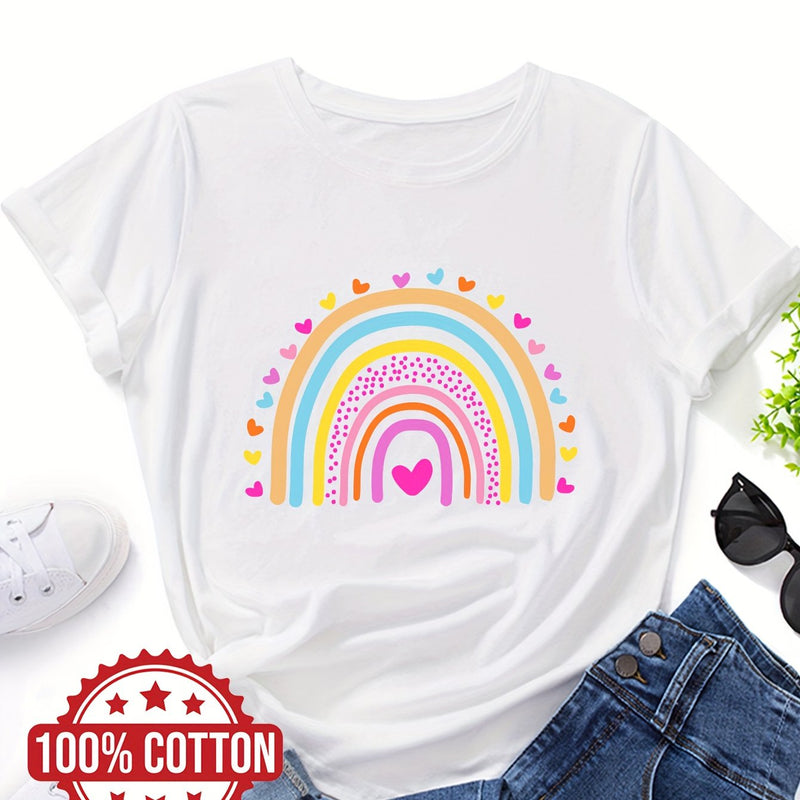 Women’s Rainbow and Love Print T-shirt.