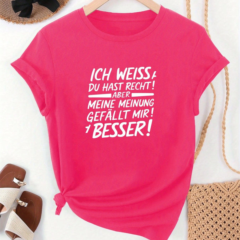 Women's Round Neck Short T-Shirt.