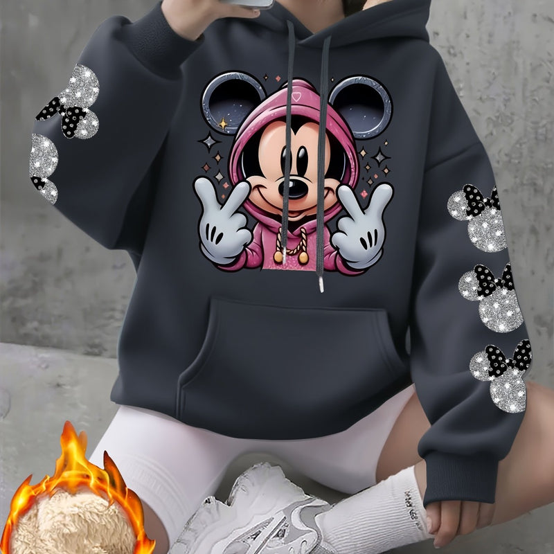 1pc women’s Disney-Licensed Hooded Fleece Sweatshirt.