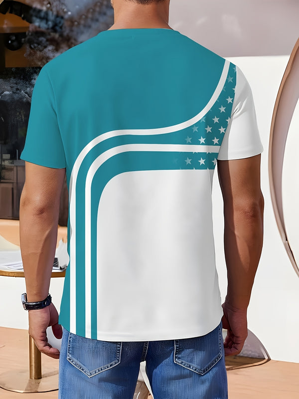 Set of 3 New Men'S Stylish Casual Round Neck Short Sleeves.