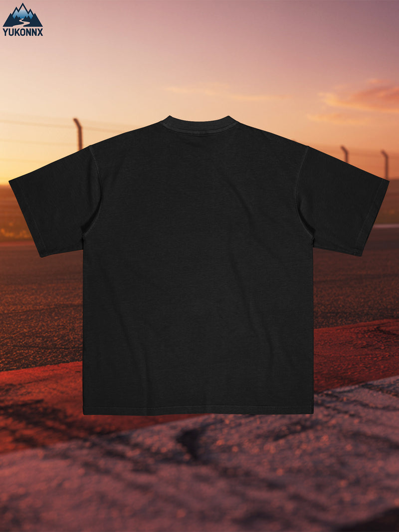 Men’s Cotton Gothic T-Shirt with Skull & Bones Print.