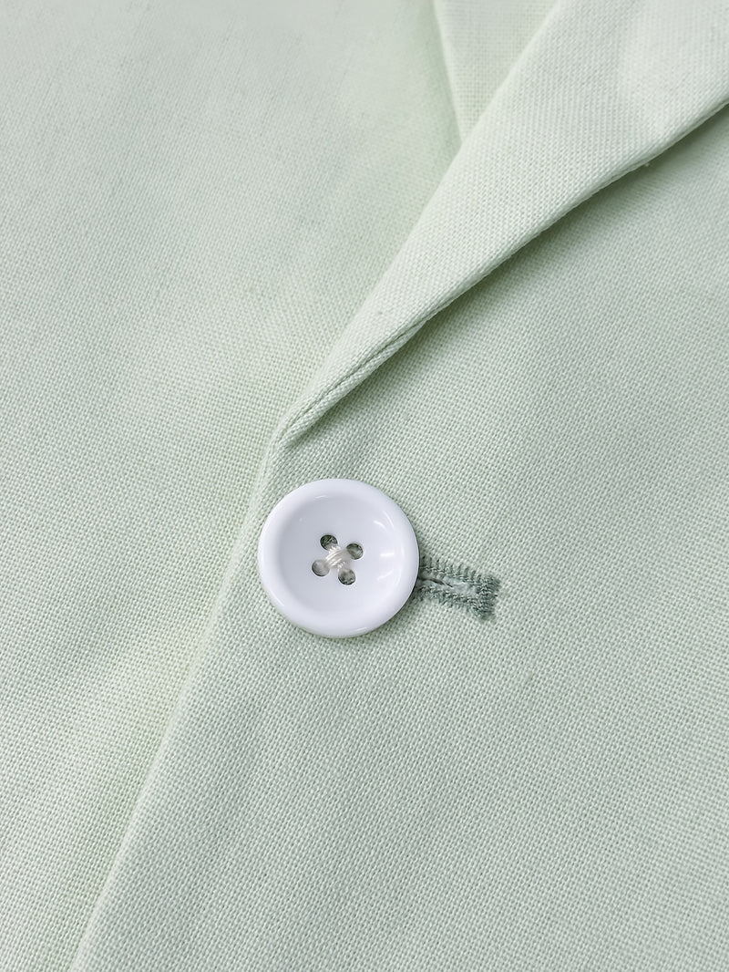 Men's Fashion Green Loose Short Top Two-Piece Set.