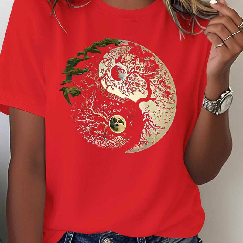 Women's Tai Chi Yin Yang Symbol T-Shirt.