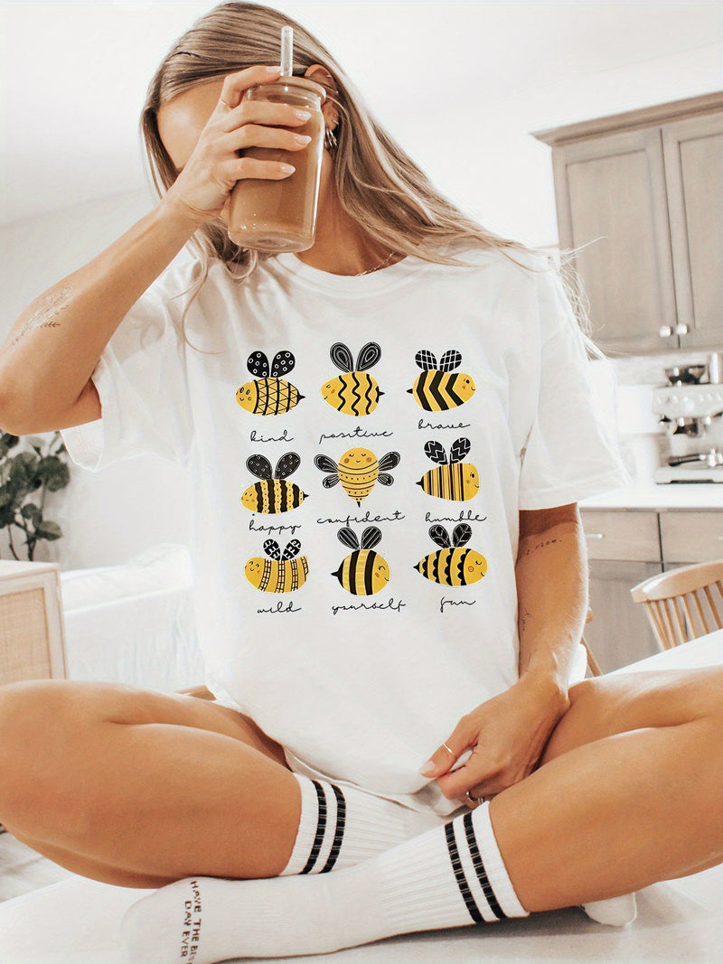 Women's Inspirational Bee Graphic T-Shirt.