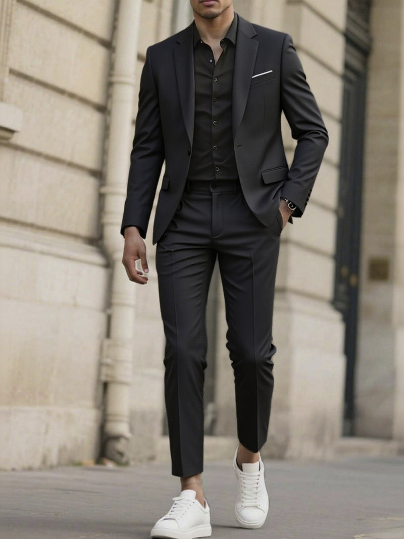 Set of 2 Men'S Tailored Black Suit - Long Sleeve.