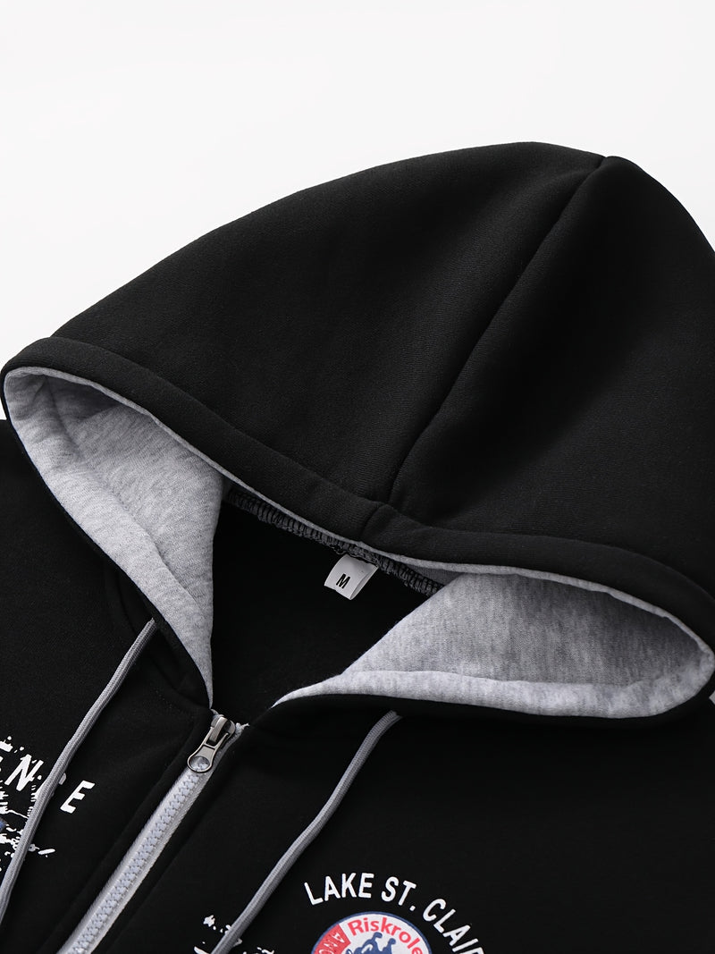 Men's Hooded Letter Print Hoodie Sports Running 2pcs Hoodie Casual Suit.