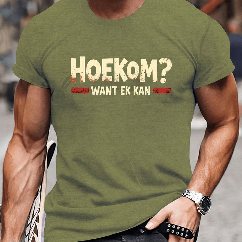 Men's Round Crew Neck Short Sleeve Tee, Casual T-Shirt.