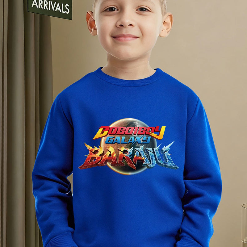 Boboiboy Galaxy Themed Boys' Warm Crewneck Sweatshirt.
